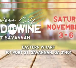 2025 Hostess City Food and Wine Fest Savannah. a graphic