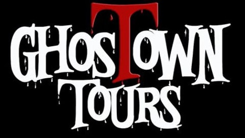 Ghostown Tours. logo with white letters