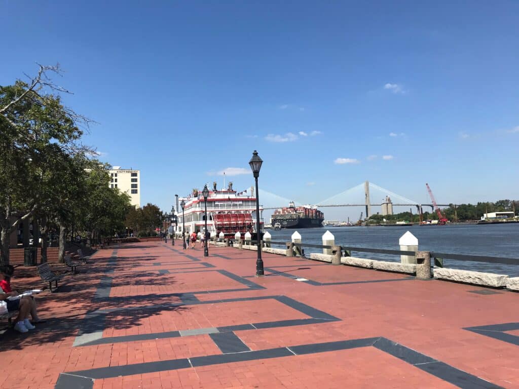 Barge on the Savannah River Riverfront