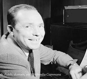Johnny Mercer. A black and white photo of a man smiling