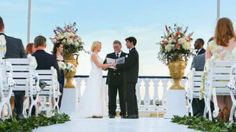 Savannah Riverboat Cruises. couple getting married