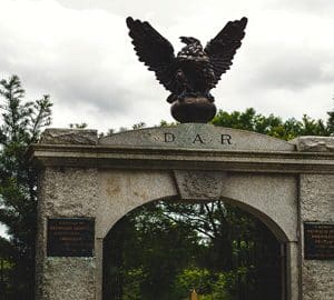 Colonial Park Cemetery. a stone gate