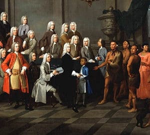 The Legacy of Tomochichi. painting from the 1700s. Oglethorpe/Tomochichi