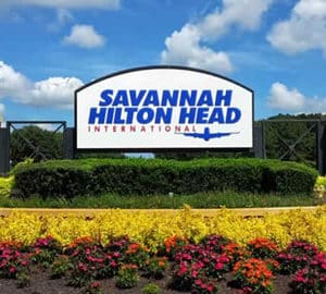 Savannah Airport Expansion to Enhance Travel Experience. a sign that says Savannah/Hilton Head International